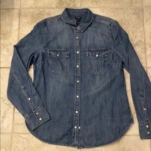 J. Crew Chambray shirt with pearly buttons